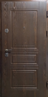 Стальная дверь для квартиры с коричневыми панелями МДФ ПВХ